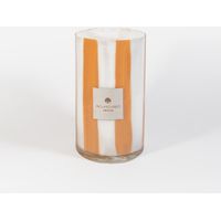 Vase décoratif en verre artisanal Made in Italy Millerighe H 20 cm - Orange