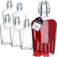 KADAX Obstlikörflasche mit Bügelverschluss, Bügelflasche, vintage Glasflasche, robuste Flasche aus S