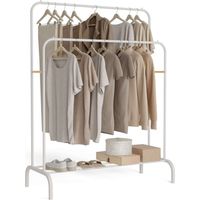 Newlux Perchero Burro Blanco Hangy Duo 30 Hasta 30kg con Zapatero, Resistente, Doble Altura
