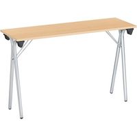 Table de formation pliante plateau hêtre L 120 x P 40 cm - piétement aluminium - Maxiburo