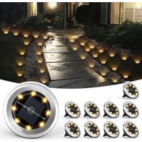 Set mit 10 Mini-Solar-Gartenleuchten, wasserdicht, Landschaftsbeleuchtung für Terrasse, Hof, Einfahrt, Gehweg (warmweiß)