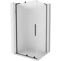 Mexen Velar L cabina de ducha corredera 100 x 85 cm, esmerilada, negra - 871-100-085-33-70