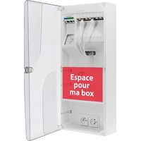 Batilec – Coffret de communication 8 prises RJ45 Cat.6A STP – Évolutif jusqu'à 16 – Débit 10 Gb/s – Amplificateur TV TNT/Satellite 4 sorties RJ45 – Fixation GTL/Saillie 250x600x115 mm