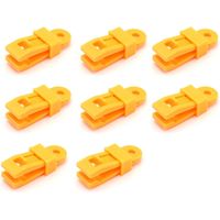 8 pièces Pinces de fixation robustes pour bâches, pour auvents, camping, caravanes et housses de voiture,Jaune