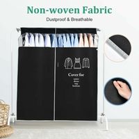 Copertura lunga per armadio 110 x 120 cm, antipolvere e traspirante, con finestra trasparente, ideale per abiti, camicie, completi e cappotti, colore nero.