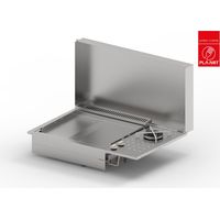 Plancha PLANET à gaz pour cuisine d'extérieur - OASI 80 Lisse Rainurée - FDUAL - 2 brûleurs - Inox 304 Alimentaire - Couvercle
