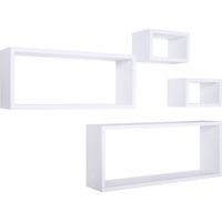 Rechteckiger 4er set wandregal mod. Merlino farbe weiss