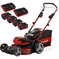 Einhell Professional Tondeuse à gazon sans fil GP-CM 36/47 S HW Li PXC (36V, Brushless, Mulching, largeur de coupe: 47cm, autotractée) Livré avec 4 Batteries 4,0Ah et 2 Chargeurs Doubles
