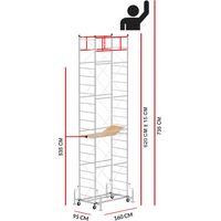Echafaudage M4 LUX avec une base extractible (Hauteur de travail 7,35 m)