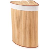 Panier à linge d'angle en bambou - COMPACTOR - 35 x 35 x H.60 cm - Naturel