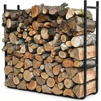 Range bûches XXL extensible - Range bois grande hauteur grosse capacité - Hauteur 1.5 m - Acier revêtement époxy