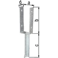 GAH Alberts U-staffa ETA-10/0210 91x200x200x50mm TZN con ancoraggio in calcestruzzo a T-ferro - 216771