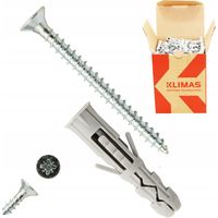 Chevilles A Expansion Klimas 6 x 30 Avec Vis 3,5 x 60, Tete Fraisee PZ2, Lot De 200