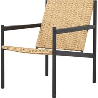Fauteuil de jardin en rotin avec accoudoirs acier et dossier inclinable 74x61x81 cm Naturel