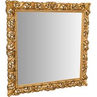 Hanging Wall Mirror IN ANTIQUE GOLD LEAF FINISH WOOD MADE IN ITALY
