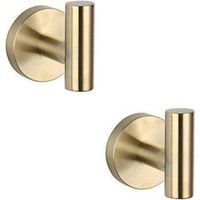 Set di 2 ganci in acciaio inossidabile SUS 304 spazzolato oro per bagno