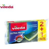 Panno abrasivo Ultra Fresh con spugna antibatterica 2+1 164001 Vileda