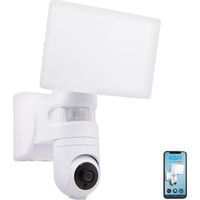 Projecteur mural connecté avec caméra HD – 2200 lumens blanc froid – Détecteur de mouvement 110° jusqu'à 5m – IP44 pour extérieur – Kozii
