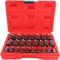 Juego de 25 piezas para desatornillar tornillos dañados, acero al cromo-molibdeno, destornillador hexagonal para extracción