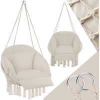 Fauteuil suspendu avec un coussin d'assise épais beige