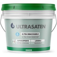 Smalto murale ultra smacchiabile Oikos Ultrasaten opaco bianco lt. 1