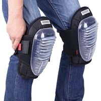 Gel knee pads with adjustable straps and pvc shell