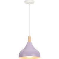 Lustre Suspension Contemporain E27 Luminaire Corde Ajustable 20x20cm Violet