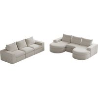 Canapé modular combinable élégant Chenille Beige sans cadre et coussins rembourrés ZIPSOFA