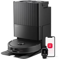 Roborock QV 35S Aspirateur Robot, 10 000 pa(Supérieur au QV 35A) d'Aspiration, Double Système Anti-Enchevêtrement, Deux Balais Relevables 10mm, Technologie RéActive & Navigation PreciSense LiDAR Noir