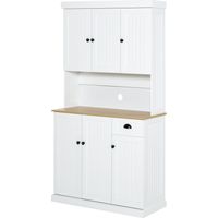 Dispensa cucina mobile in legno con armadietti e cassetto style country bianco 101x39x180 cm