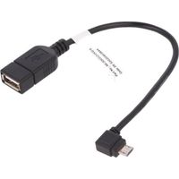 Cable OTG USB 2.0 USB A femelle vers USB B micro prise angulaire