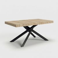 Tavolo allungabile 14 posti gambe metallo grafite 180/280x90 Shangai - Legno Naturale