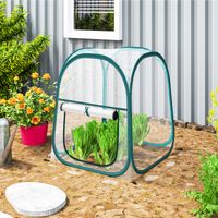 Mini serre pliante pop-up d'extérieur avec porte enroulable et couverture transparente