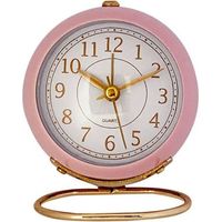 Réveil analogique. petite horloge de table silencieuse. réveil rétro classique sans tic-tac (rose).