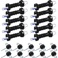 Electra 10x Torgriff Standard, geschlossen, schwarz - im Set mit 10x Torgriffisolator