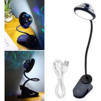 Kinderschreibtischlampe, USB-aufladbar, LED-Leselampe zum Anklemmen, 360° flexibler Schwanenhals, einstellbare Helligkeit, zum Lernen und Arbeiten (blau)