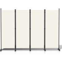 Wolketon Paraventi con rotelle Divisorio per ambienti Schermo per la privacy Schermo da giardino Beige 228x181 cm
