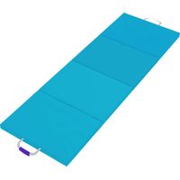 SPORTNOW colchoneta gimnasia plegable de 2 pulgadas de grosor, con asas de transporte, bolsa, esterilla de gimnasia para yoga, aeróbic, azul y morado