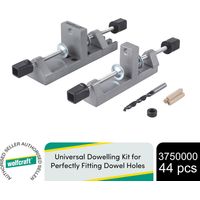 Wolfcraft Universal Dowelling Kit for Perfectly Fitting Dowel Holes, 44 pcs