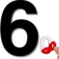 Numéro de porte adhésif - 15 cm - Acier inoxydable 304 - N° 6 - Numéro d'appartement/d'hôtel - Numéro de porte - Numéro d'adresse - Convient à une utilisation intérieure et extérieure (6)