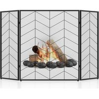 Costway – Pare-feu cheminée pliable 132 x 79 cm – Écran en métal antirouille – Protection enfants et animaux – Grille pare-étincelles sans assemblage