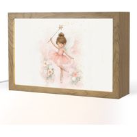 LAMPE DE CHEVET POUR ENFANT Ballerine - Fée - Fleurs - Rose 30x20 cm