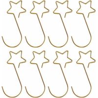 100 Pieces,Attache Boule de Noel,Cintre de Suspension pour Arbre de Noël,Crochets pour Boules de Noël en Forme de S,Cintre à Boules,Crochets d'Ornement de Noël,Crochet de Noel. (Or étoile)