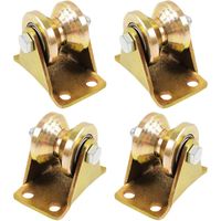 royaluxe -Poulie Simple pour de Levage Mouflage - Rail Roulette Portail Coulissan - Roue Gorge Forme en V de 55mm - Poulies Cable pour Treuil Roue Gorge - Pour cordes cordes en acier etc (4 Pcs)