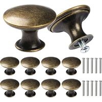 10x Schubladenknöpfe Vintage mit Schrauben 30mm Bronze Schrankknöpfe Möbelknöpfe für Türen Kommoden
