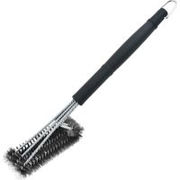 Brosse de nettoyage pour barbecue — Dotée d'un manche de qualité supérieure et d'une tête en fils d'acier sécurisée convient à tous les types de barbecues.