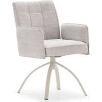 Pack de 2 sillones giratorios modelo Noah tapizado textil beige, 85cm(alto) 56cm(ancho) 63cm(largo)