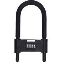 Ortviai Cadenas à Combinaison 4 Chiffres en Alliage Zingué et Acier Trempé – U-Lock Réglable 120-150 mm pour Porte Vitro, Portail, Vélo
