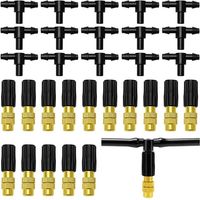 15pcs Adjustable Copper Spray Nozzle Brass Spray Sprinklers With T-Connector For Garden Watering Irrigation