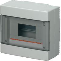 Centralino da parete, 8 moduli, con morsettiera 6x10mm, grigio, IP40, sportello reversibile fumè - Elettrocanali EC60008E